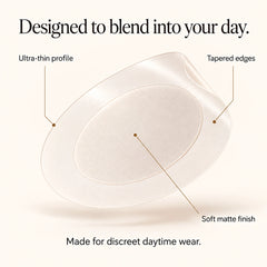 NoTrace patch with an ultra-thin profile, tapered edges and a soft matte finish