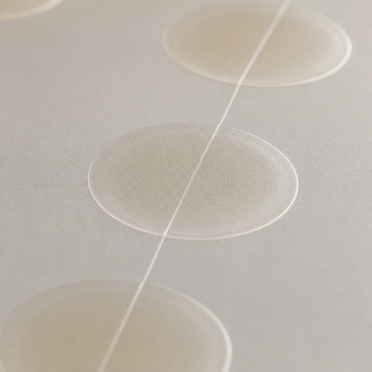 Close-up of a NoTrace patch on its release liner